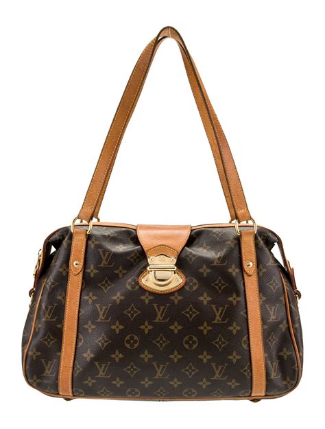 brown monogram stresa gm canvas shoulder bag louis vuitton